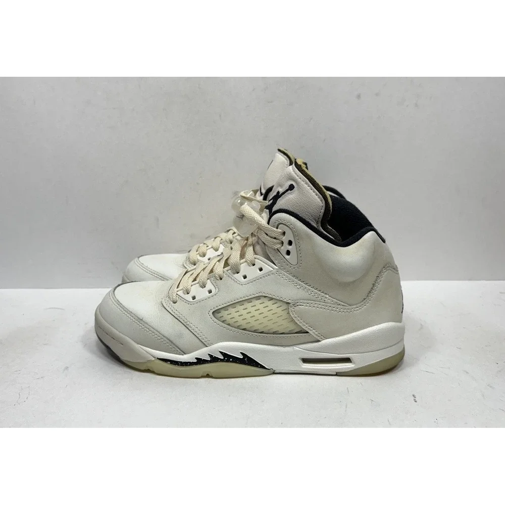 Jordan Air Jordan‎ 5 Retro SE GS Sail Black Leather 6.5Y / Womens 8 FQ3682-100